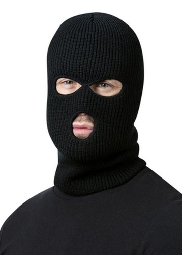 Black balaclava bank robber - balaclava,