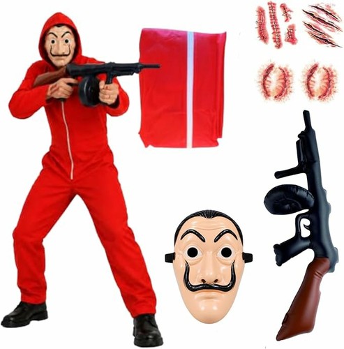 Men money heist costume - money,