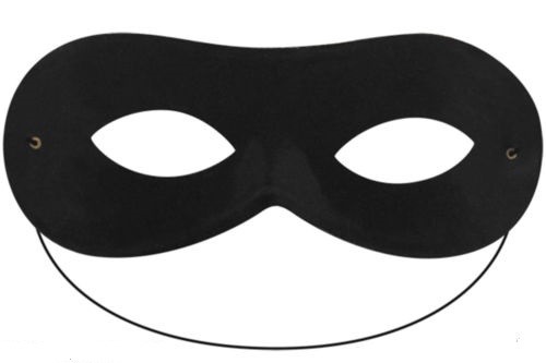 Black domino eye mask robber - black,