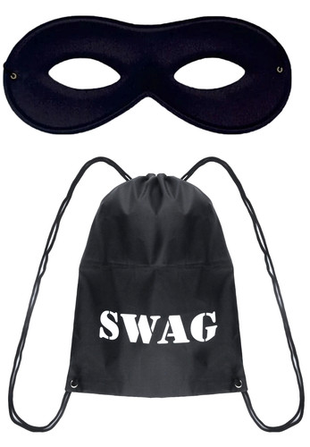 2pc black swag - bag, mask